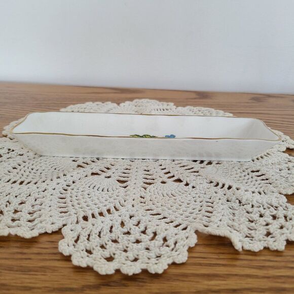 Aynsley England Mint Tray 8-1/4" Fine English Bone China Famille Rose Pattern - Picture 7 of 15